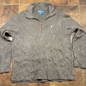Polo Ralph Lauren Brown Pullover Sweater Quarter Zip